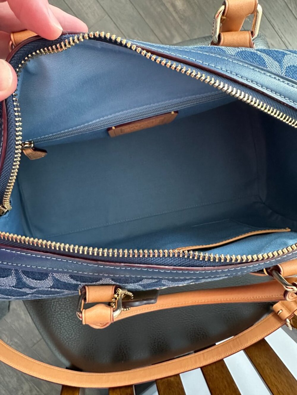 Coach Rowan Blue Signature C Canvas Large Shoulder/Satchel Style #CY699 *NWT* - Picture 8 of 10